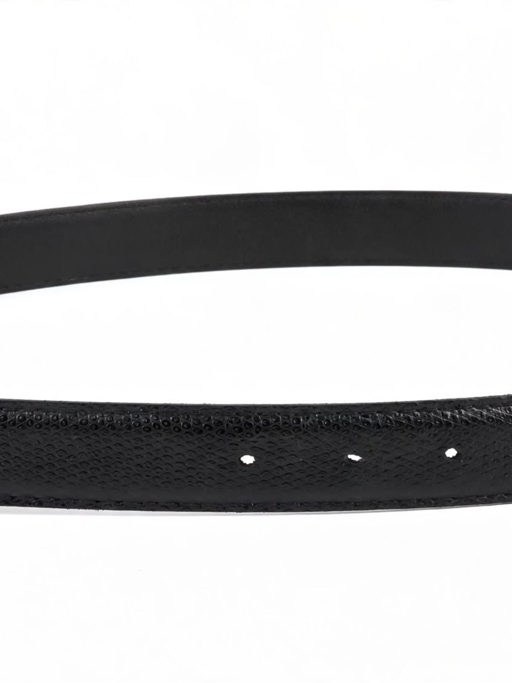Women's Black Textured Leather Belt - Sleek Everyday Style